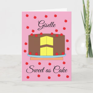 Carte Gâteau aux cerises : blanc rose