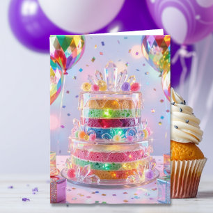 Carte Gâteau Cristallin Anniversaire de Sœur