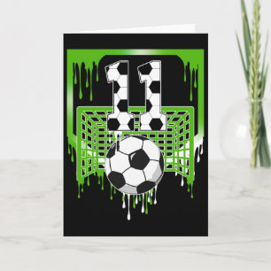 Carte Gâteau d'anniversaire 11 ans Football Glace Dégoul