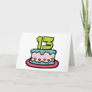 Carte Gâteau d'anniversaire 13 ans