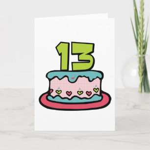 Carte Gâteau d'anniversaire 13 ans