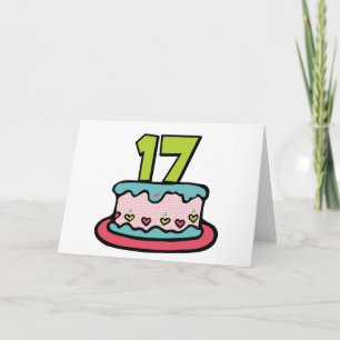 Carte Gâteau d'anniversaire 17 ans