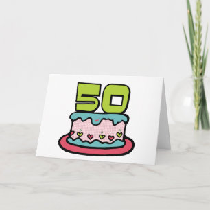 Carte Gâteau d'anniversaire 50 ans
