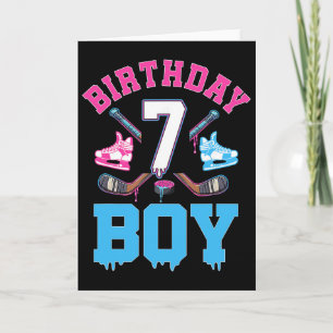 Carte Gâteau d'anniversaire 7 ans Hockey Crème Glacée Dr