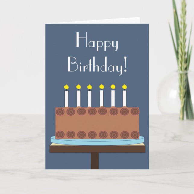 Carte Gâteau d'anniversaire au chocolat doux : blanc gri (Devant)