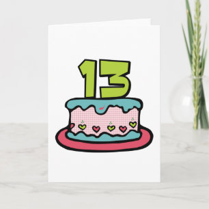 Carte Gâteau d'anniversaire de 13 ans