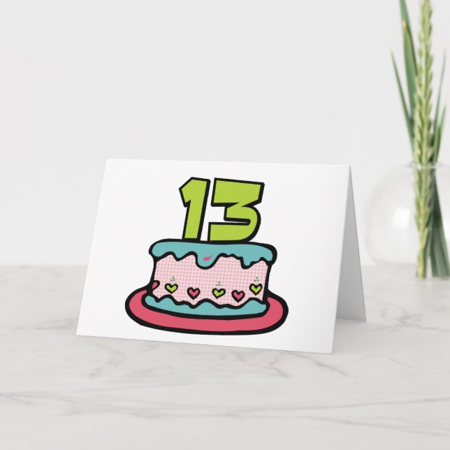 Carte Gâteau d'anniversaire de 13 ans (Devant)