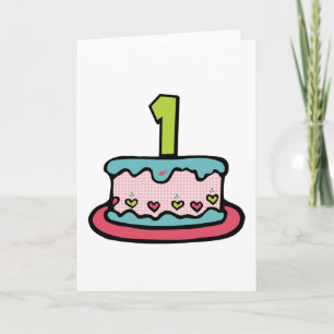 Carte Gâteau d'anniversaire de 1 an