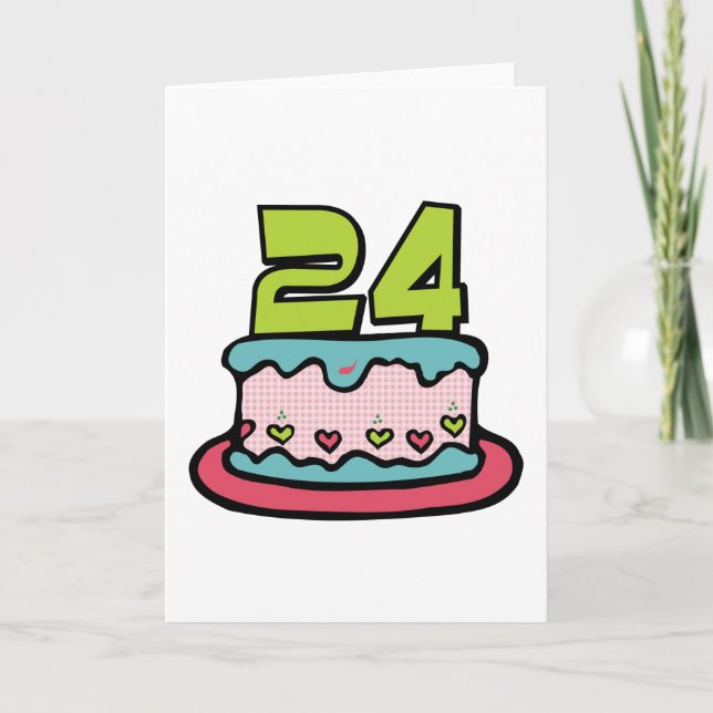 Carte Gâteau d'anniversaire de 24 ans (Devant)