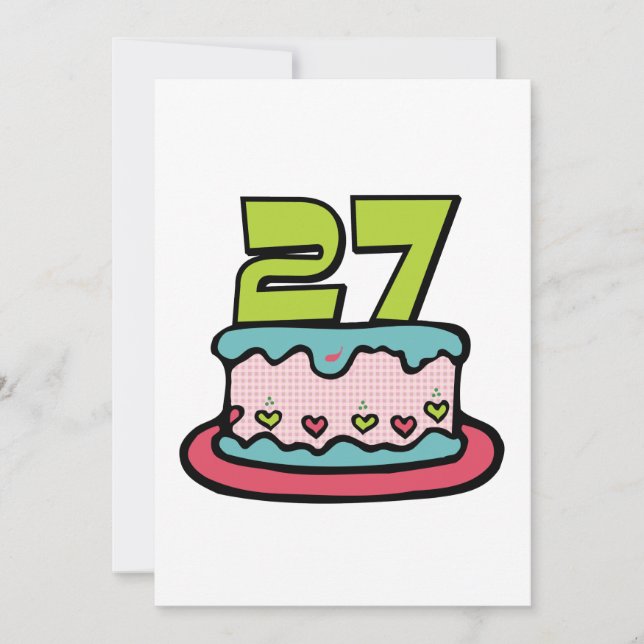 Carte Gâteau d'anniversaire de 27 ans (Devant)