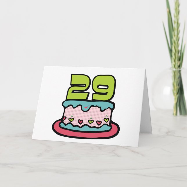 Carte Gâteau d'anniversaire de 29 ans (Devant)