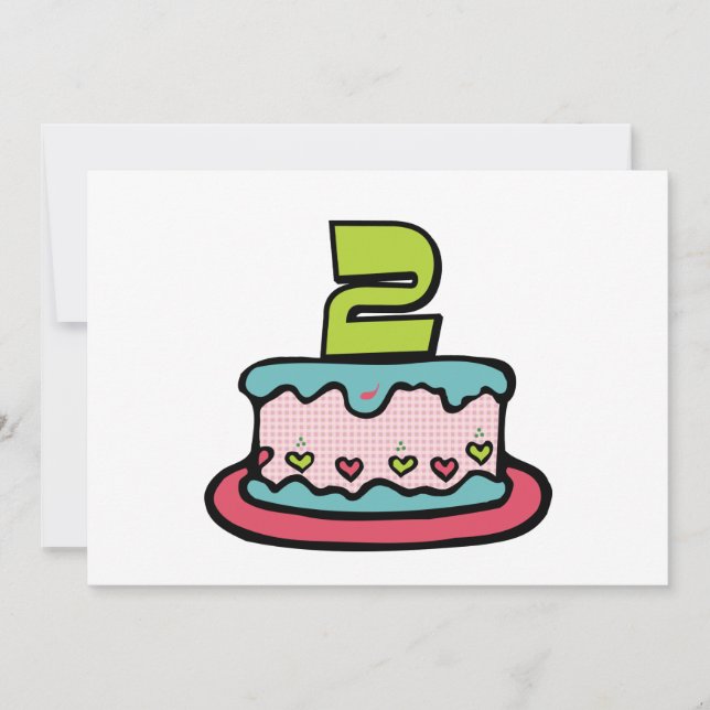 Carte Gâteau d'anniversaire de 2 ans (Devant)