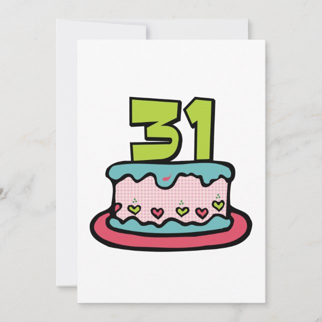 Carte Gâteau d'anniversaire de 31 ans (Devant)