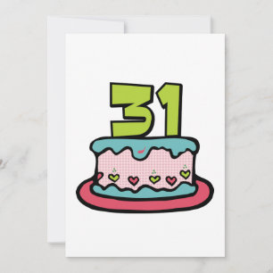 Carte Gâteau d'anniversaire de 31 ans
