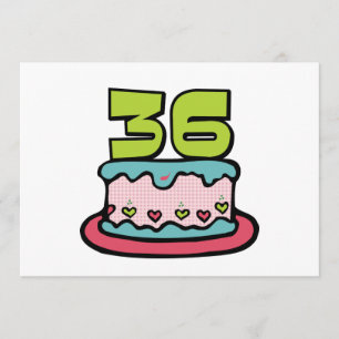 Carte Gâteau d'anniversaire de 36 ans