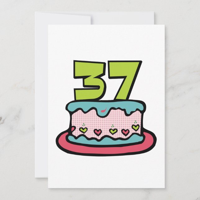 Carte Gâteau d'anniversaire de 37 ans (Devant)