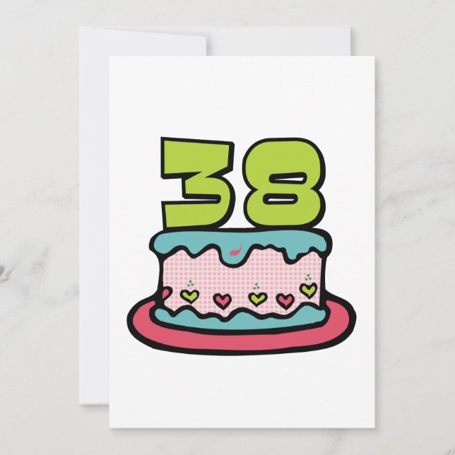 Carte Gâteau d'anniversaire de 38 ans (Devant)