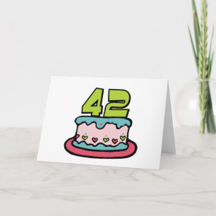 Carte Gâteau d'anniversaire de 42 ans