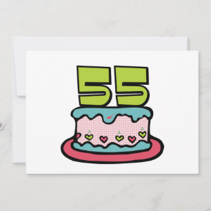 Carte Gâteau d'anniversaire de 55 ans