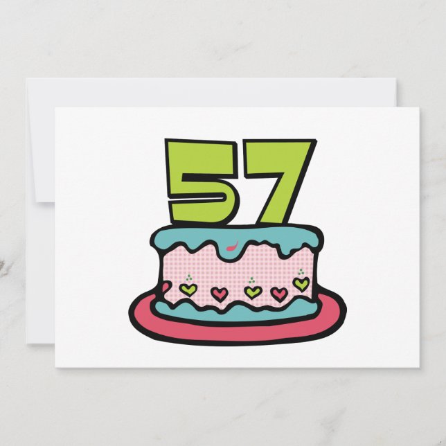 Carte Gâteau d'anniversaire de 57 ans (Devant)