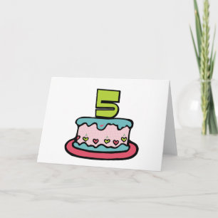 Carte Gâteau d'anniversaire de 5 ans