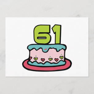 Carte Gâteau d'anniversaire de 61 ans