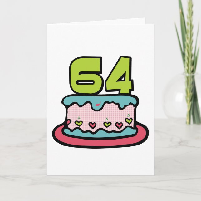 Carte Gâteau d'anniversaire de 64 ans (Devant)