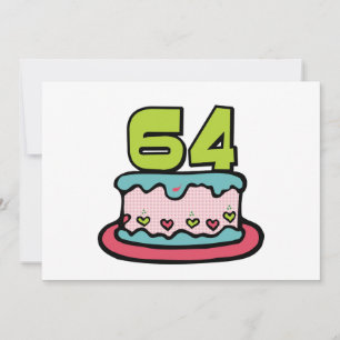 Carte Gâteau d'anniversaire de 64 ans