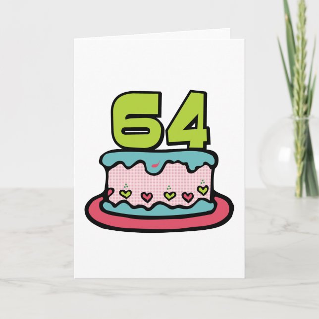 Carte Gâteau d'anniversaire de 64 ans (Devant)