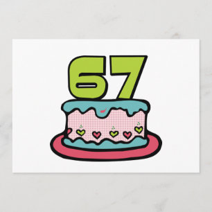 Carte Gâteau d'anniversaire de 67 ans
