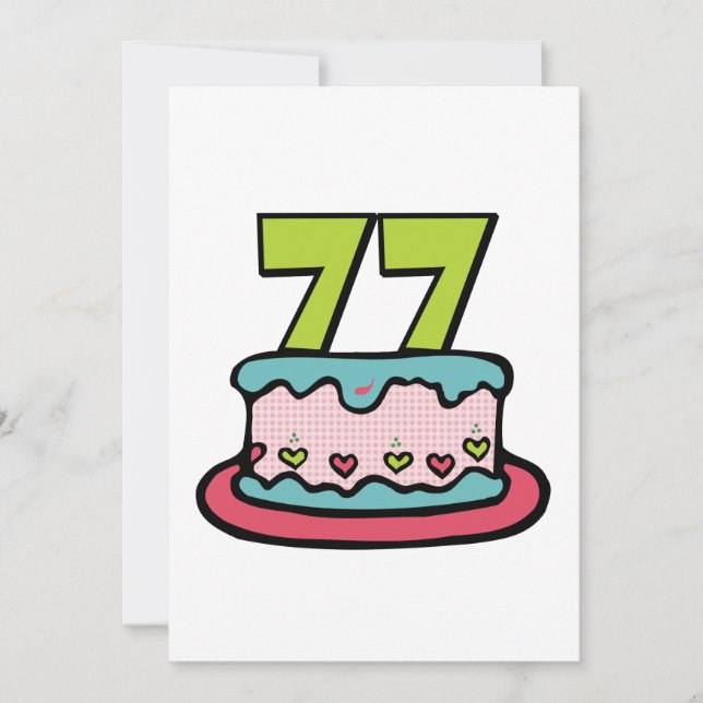Carte Gâteau d'anniversaire de 77 ans (Devant)