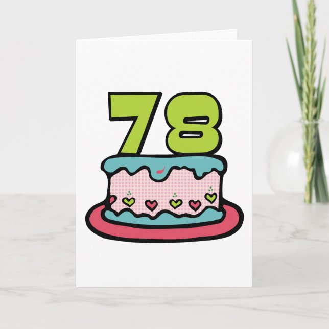 Carte Gâteau d'anniversaire de 78 ans (Devant)