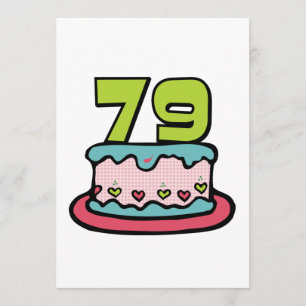 Carte Gâteau d'anniversaire de 79 ans