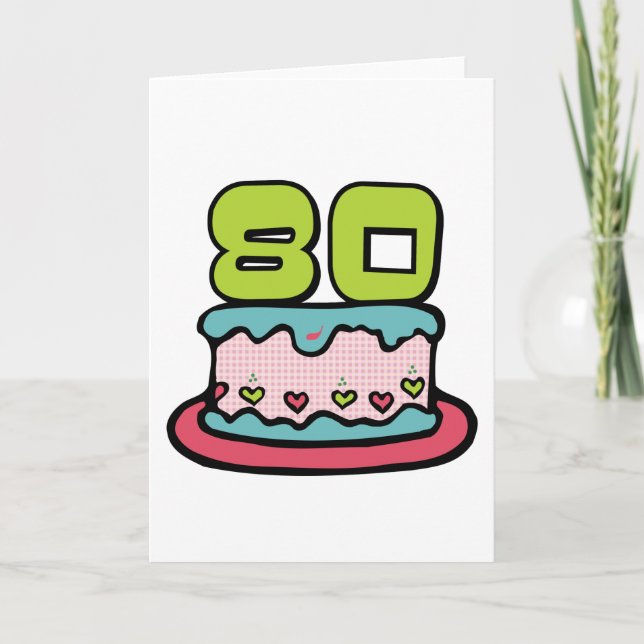 Carte Gâteau d'anniversaire de 80 ans (Devant)