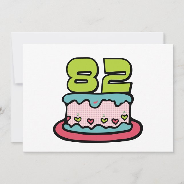 Carte Gâteau d'anniversaire de 82 ans (Devant)
