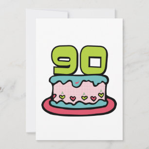 Carte Gâteau d'anniversaire de 90 ans