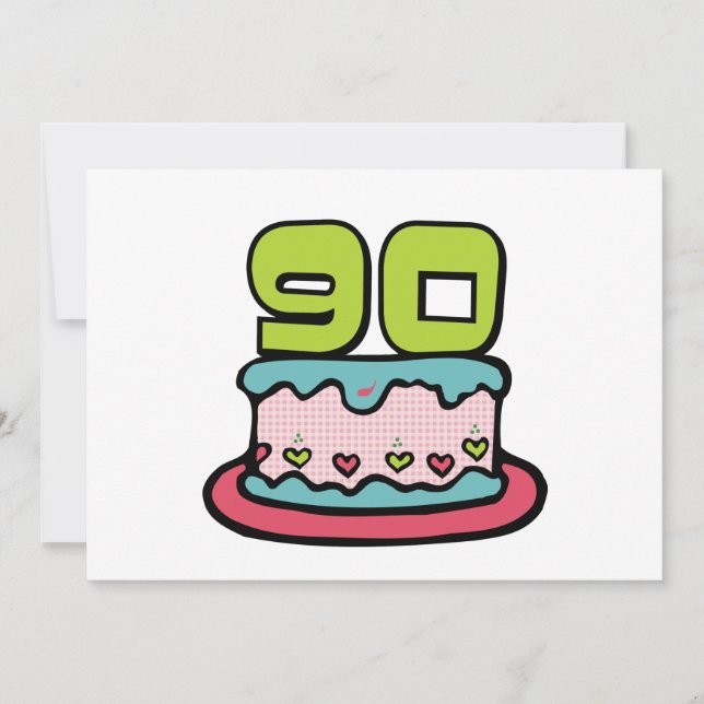 Carte Gâteau d'anniversaire de 90 ans (Devant)