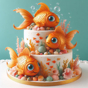 CARTE GÂTEAU D'ANNIVERSAIRE DE GRAND POISSON D'OEIL BUNN
