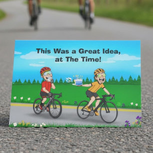 Carte Gâteau d'anniversaire drôle de cyclisme Chaos des