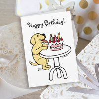 Gâteau d'anniversaire Jaune Labrador Cartoon Plaqu