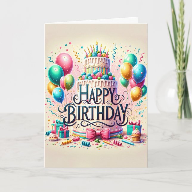 Carte Gâteau d'anniversaire Joyeux anniversaire (Devant)