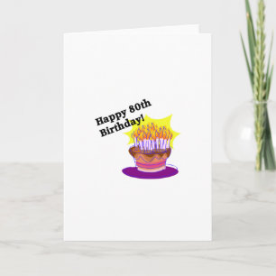 Carte Gâteau d'anniversaire quatre-vingtième
