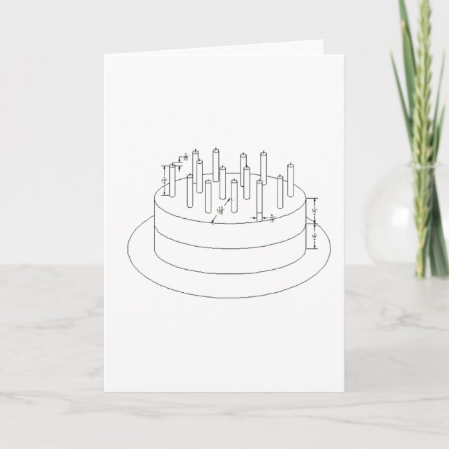 Carte Gâteau d'anniversaire - style architectural rédigé (Devant)