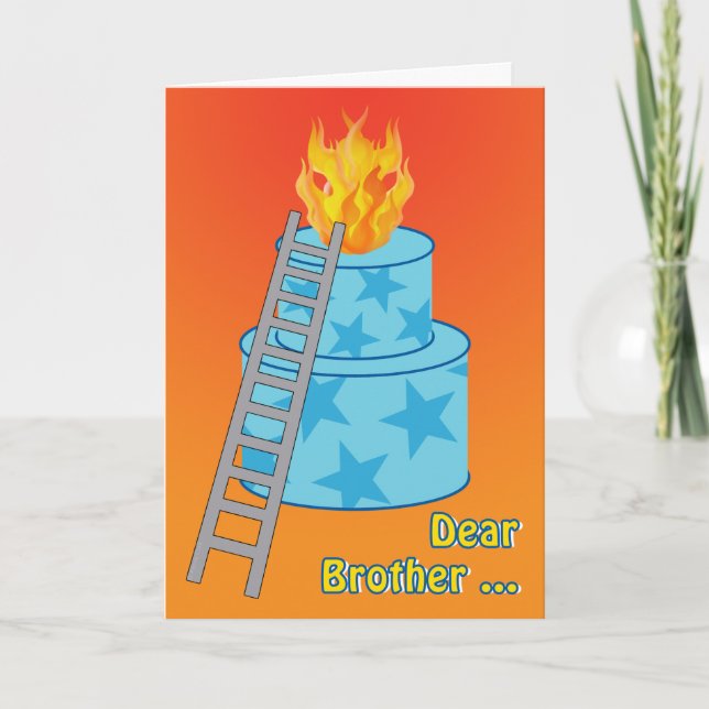 Carte Gâteau d'anniversaire sur feu Vieux plaisanteries  (Devant)