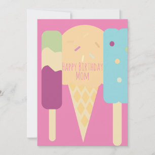 Carte Gâteau de glace varié d'été Anniversaire 
