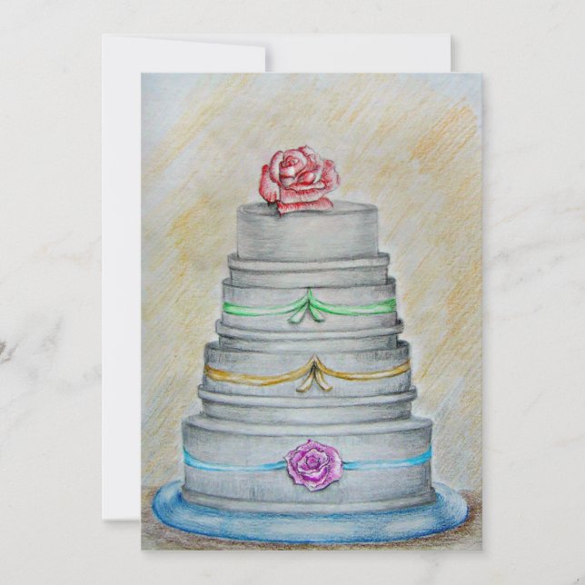 Carte gâteau mariage (Devant)