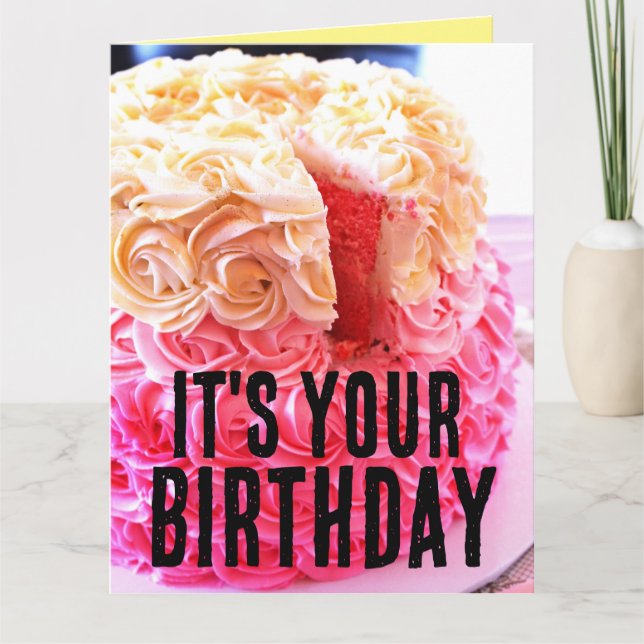 CARTE GÂTEAU ROSE JEUX ANNIVERSAIRE ÉPAISSE FROSTING GRA (Devant)