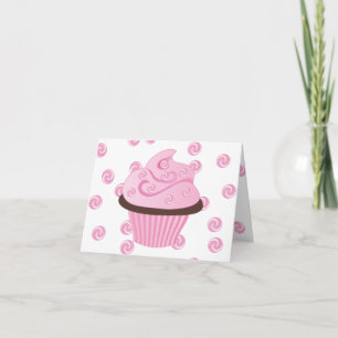 Carte Gâteau Tourbillonnant rose avec arroses