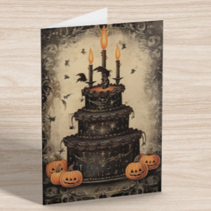 Carte Gâteau vintage d'Halloween
