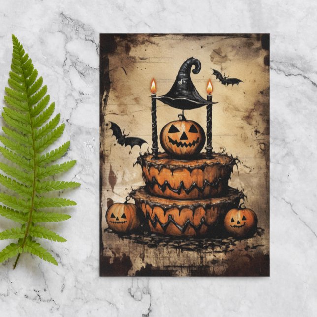 Carte Gâteau vintage d'Halloween (Créateur téléchargé)